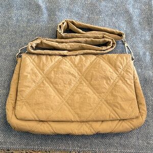 Elegant Quilted Shoulder Bag in Tan